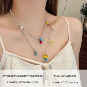 สร้อย 2 ชั้น แต่งการ์ตูน สุดคิวท์