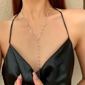 สร้อยคอทรงยาว ลูกปัดเล็กสีทอง