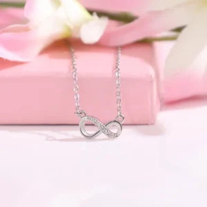 สร้อยเงินแท้ อินฟินิตี้ เครื่องหมายรูปเลข 8 สร้อยคอความรัก jewelry