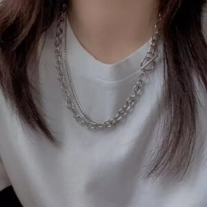 สร้อยคอเงิน โซ่หนา มินิมอล สไตล์เกาหลี