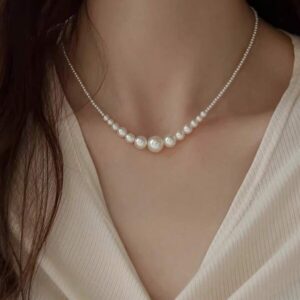 สร้อยคอไข่มุกขาว เล็ก มินิมอล สวยหวาน สำหรับสาวน่ารัก