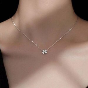 สร้อยคอเงิน จี้ดอกไม้เล็ก มินิมอล น่ารัก