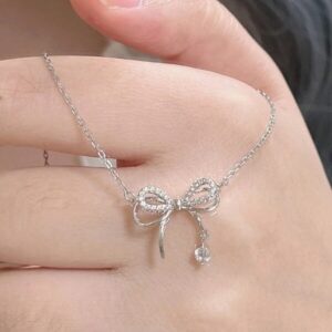 สร้อยคอเงิน จี้ช้างน้อย ประดับเพชร น่ารัก