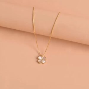 สร้อยคอทอง จี้ดอกไม้ประดับเพชร น่ารัก สำหรับสาวหวาน