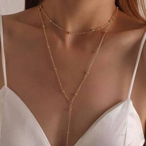 สร้อยคอทอง จี้หัวใจห้อย ยาว สไตล์เกาหลี